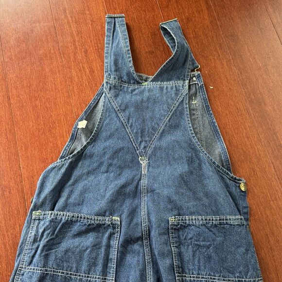 Duck Head Bib Overalls 32W 30L Made In USA Blue Jean Coveralls Outerwear Vintage - Picture 6 of 10